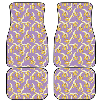 Watercolor Banana Pattern Print Front and Back Car Floor Mats