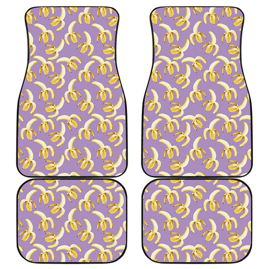 Watercolor Banana Pattern Print Front and Back Car Floor Mats