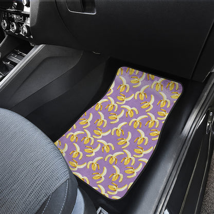 Watercolor Banana Pattern Print Front and Back Car Floor Mats