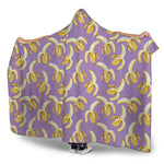 Watercolor Banana Pattern Print Hooded Blanket