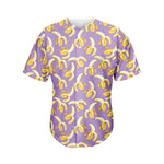 Watercolor Banana Pattern Print Men's Baseball Jersey