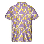 Watercolor Banana Pattern Print Men's Short Sleeve Shirt