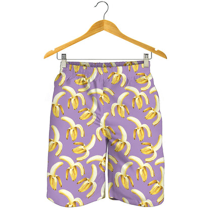 Watercolor Banana Pattern Print Men's Shorts