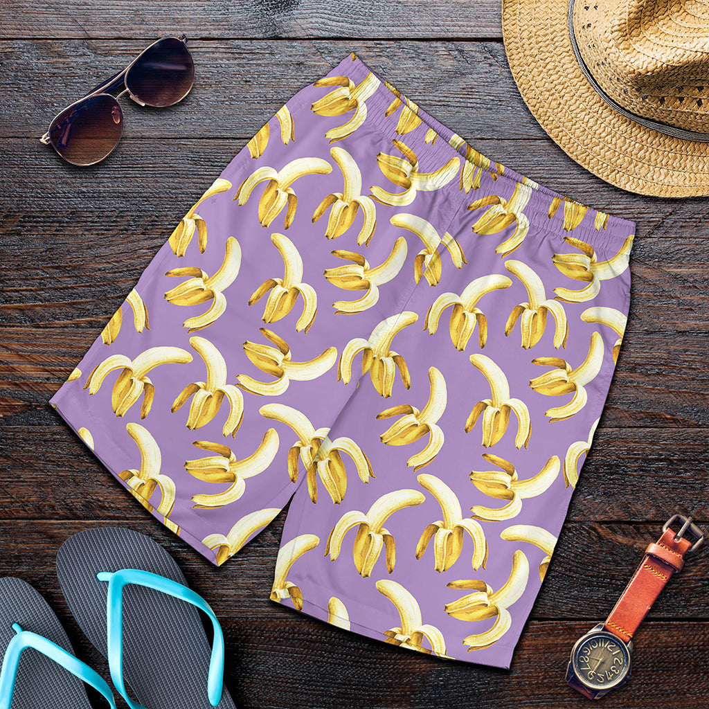 Watercolor Banana Pattern Print Men's Shorts