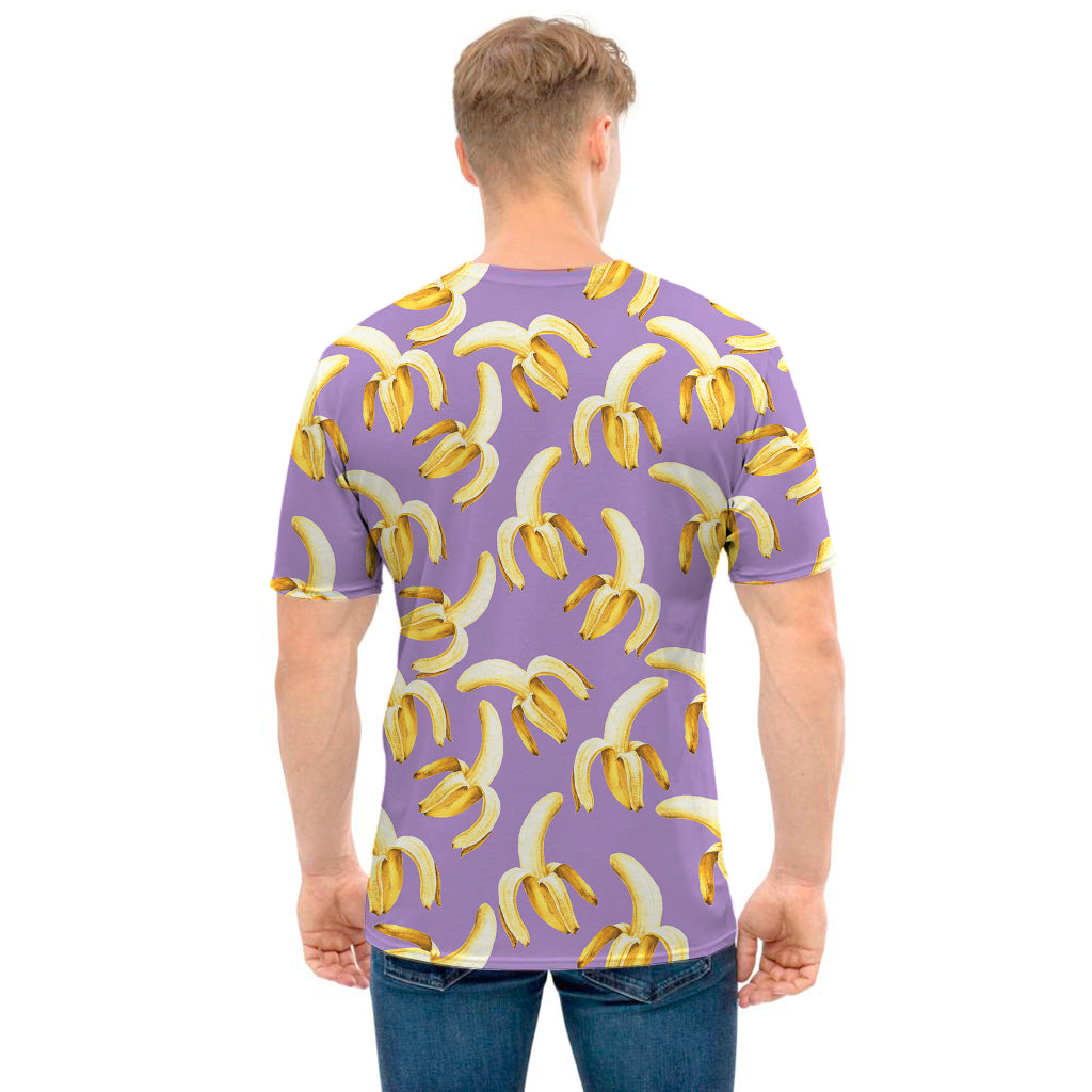 Watercolor Banana Pattern Print Men's T-Shirt