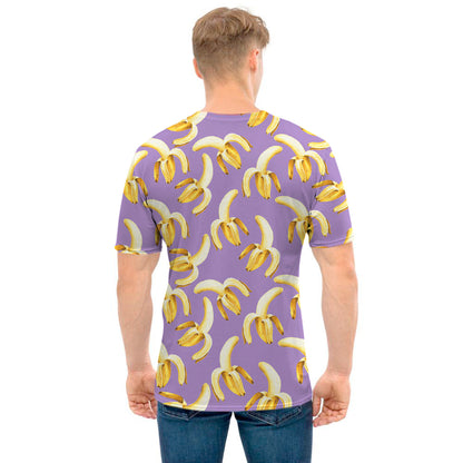 Watercolor Banana Pattern Print Men's T-Shirt