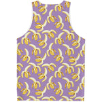 Watercolor Banana Pattern Print Men's Tank Top