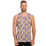 Watercolor Banana Pattern Print Men's Tank Top