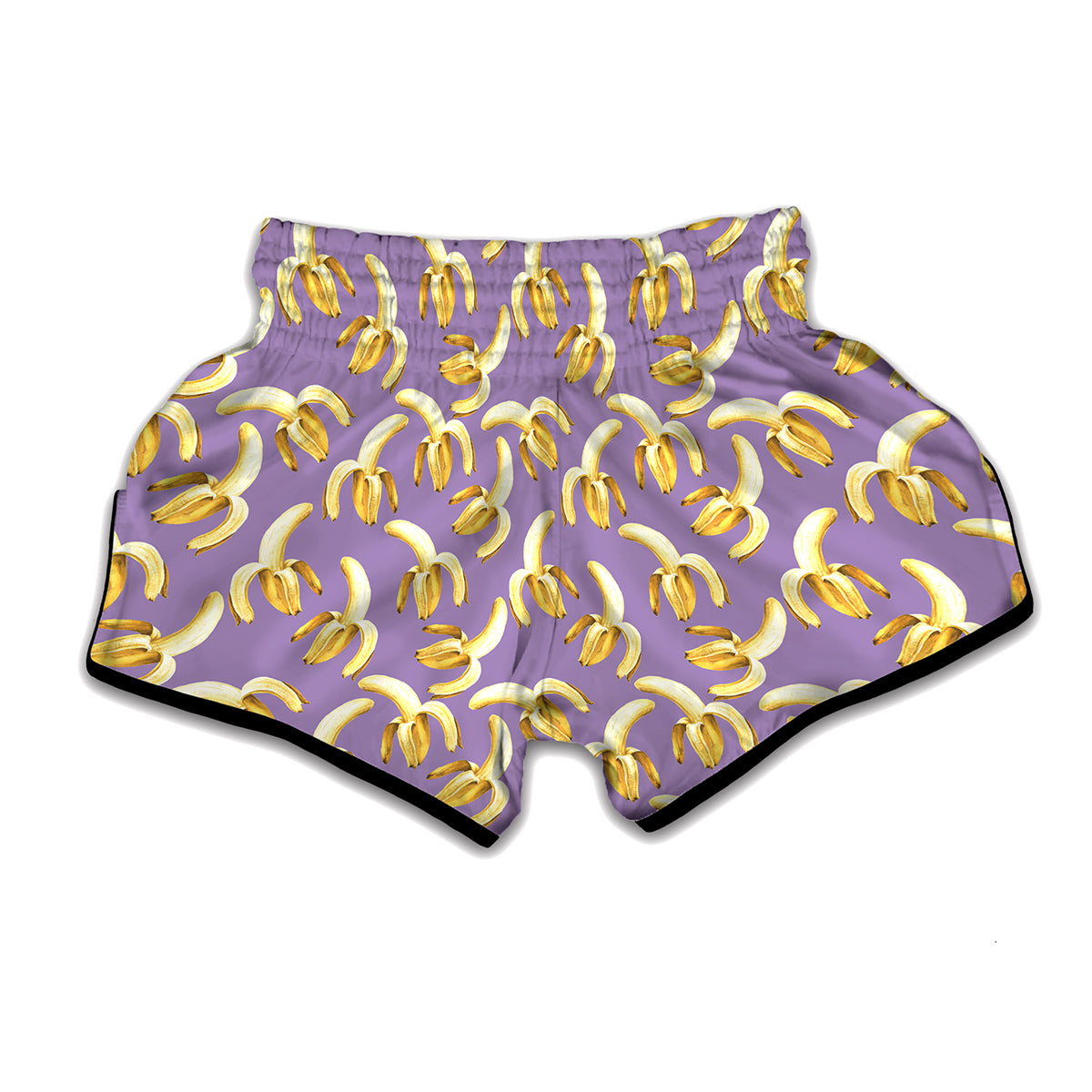 Watercolor Banana Pattern Print Muay Thai Boxing Shorts