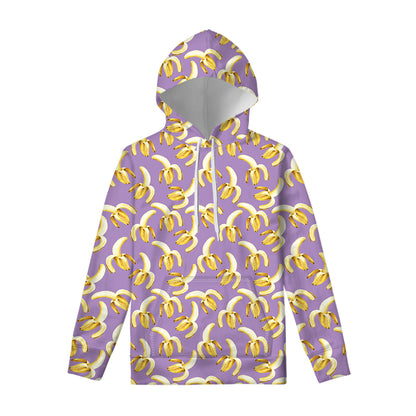 Watercolor Banana Pattern Print Pullover Hoodie
