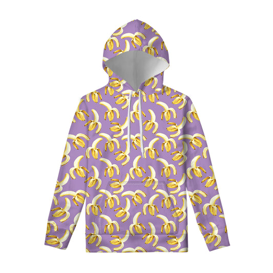 Watercolor Banana Pattern Print Pullover Hoodie