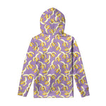Watercolor Banana Pattern Print Pullover Hoodie