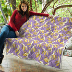 Watercolor Banana Pattern Print Quilt