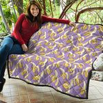Watercolor Banana Pattern Print Quilt
