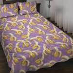 Watercolor Banana Pattern Print Quilt Bed Set