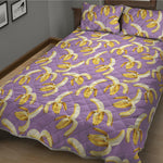 Watercolor Banana Pattern Print Quilt Bed Set