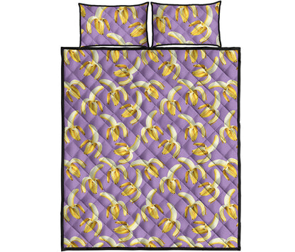 Watercolor Banana Pattern Print Quilt Bed Set