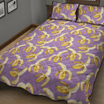 Watercolor Banana Pattern Print Quilt Bed Set