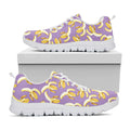 Watercolor Banana Pattern Print White Running Shoes
