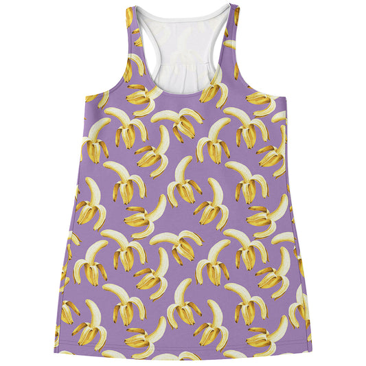 Watercolor Banana Pattern Print Women's Racerback Tank Top