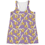 Watercolor Banana Pattern Print Women's Racerback Tank Top