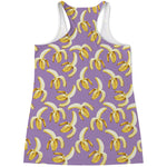 Watercolor Banana Pattern Print Women's Racerback Tank Top