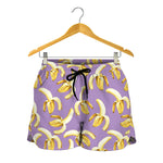 Watercolor Banana Pattern Print Women's Shorts