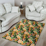 Watercolor Bird Of Paradise Print Area Rug