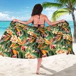Watercolor Bird Of Paradise Print Beach Sarong Wrap