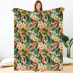 Watercolor Bird Of Paradise Print Blanket