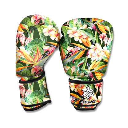 Watercolor Bird Of Paradise Print Boxing Gloves