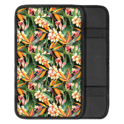 Watercolor Bird Of Paradise Print Car Center Console Cover