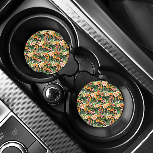 Watercolor Bird Of Paradise Print Car Coasters