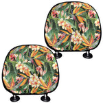 Watercolor Bird Of Paradise Print Car Headrest Covers