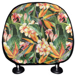 Watercolor Bird Of Paradise Print Car Headrest Covers