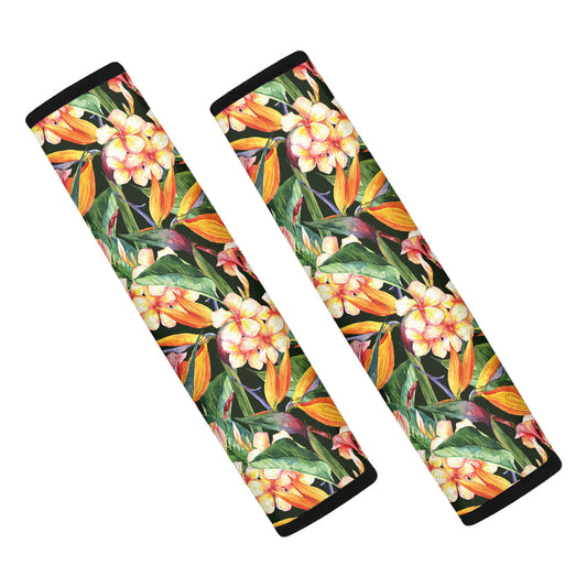 Watercolor Bird Of Paradise Print Car Seat Belt Covers