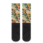 Watercolor Bird Of Paradise Print Crew Socks