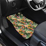 Watercolor Bird Of Paradise Print Front and Back Car Floor Mats