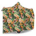 Watercolor Bird Of Paradise Print Hooded Blanket