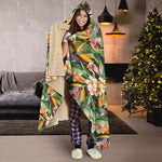 Watercolor Bird Of Paradise Print Hooded Blanket