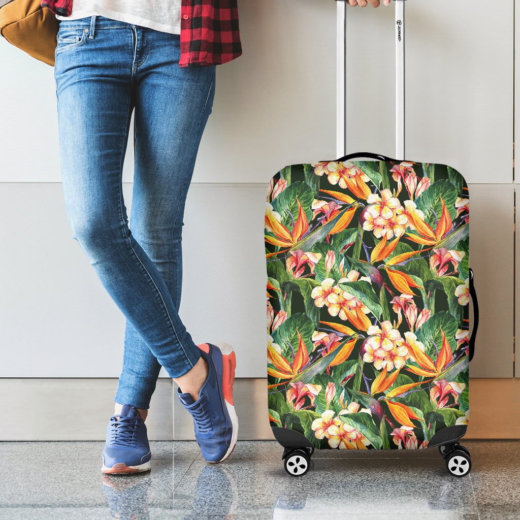 Watercolor Bird Of Paradise Print Luggage Cover