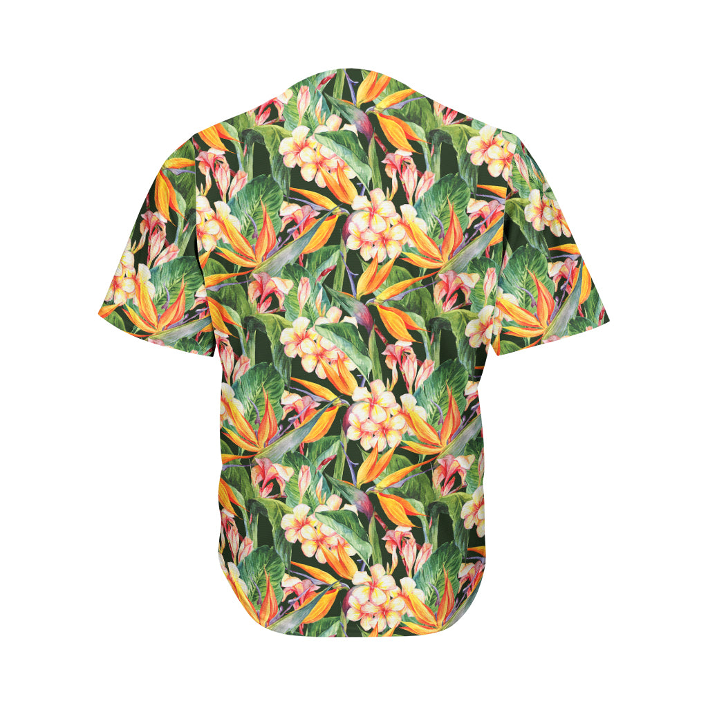 Watercolor Bird Of Paradise Print Men's Baseball Jersey