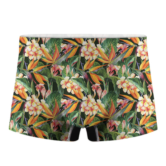 Watercolor Bird Of Paradise Print Men's Boxer Briefs