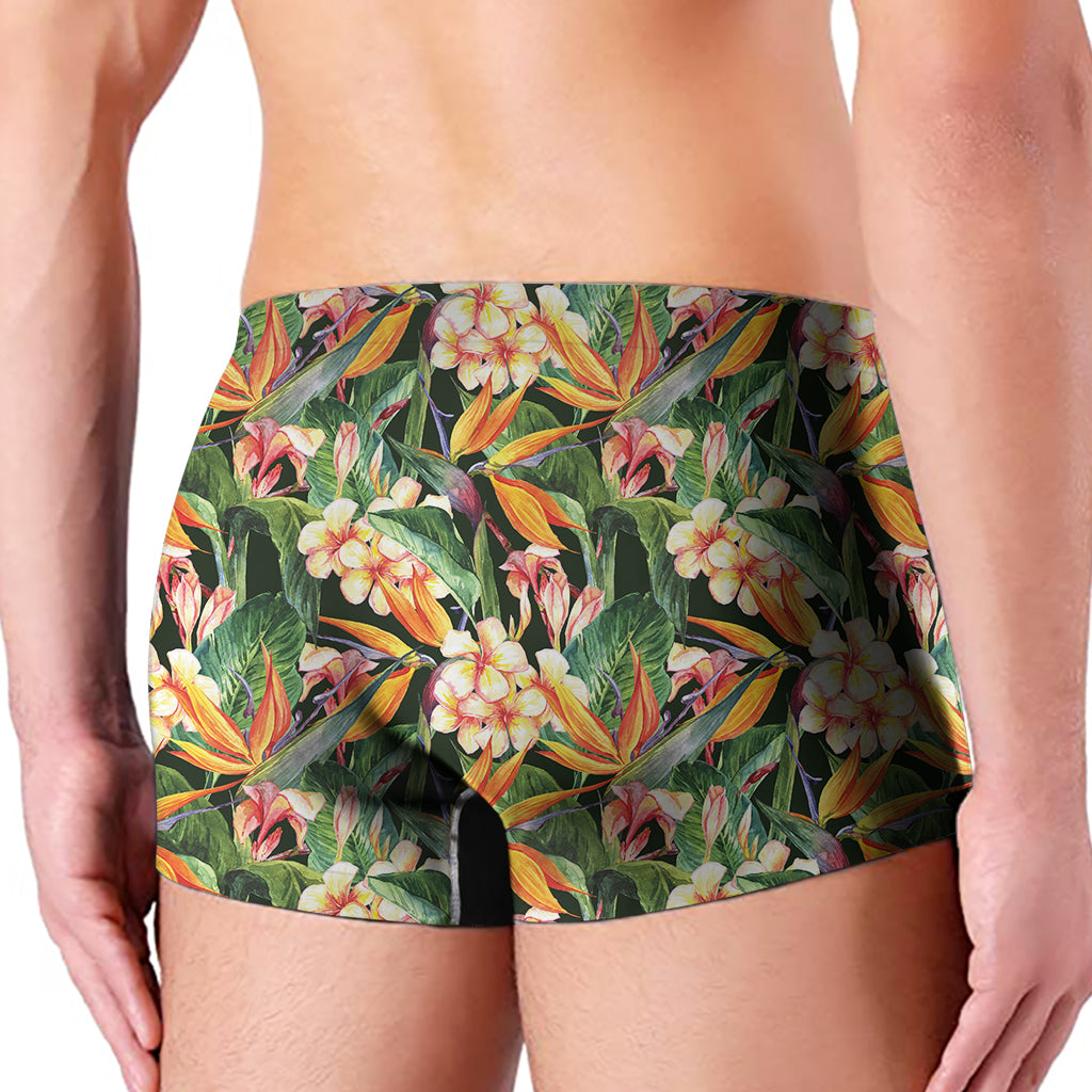Watercolor Bird Of Paradise Print Men's Boxer Briefs