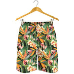Watercolor Bird Of Paradise Print Men's Shorts