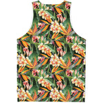 Watercolor Bird Of Paradise Print Men's Tank Top