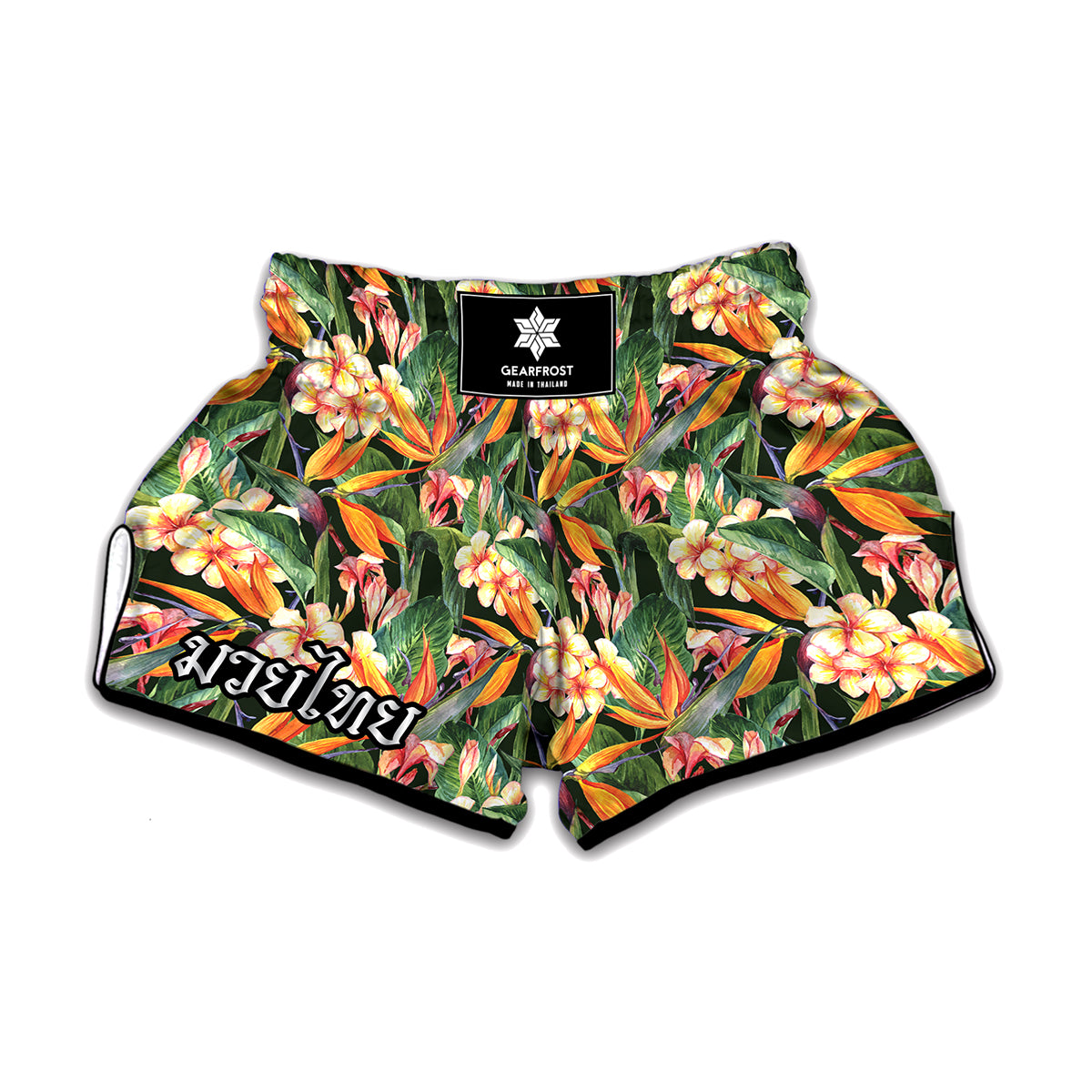 Watercolor Bird Of Paradise Print Muay Thai Boxing Shorts