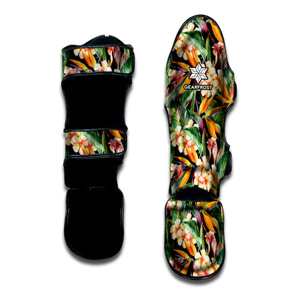 Watercolor Bird Of Paradise Print Muay Thai Shin Guard