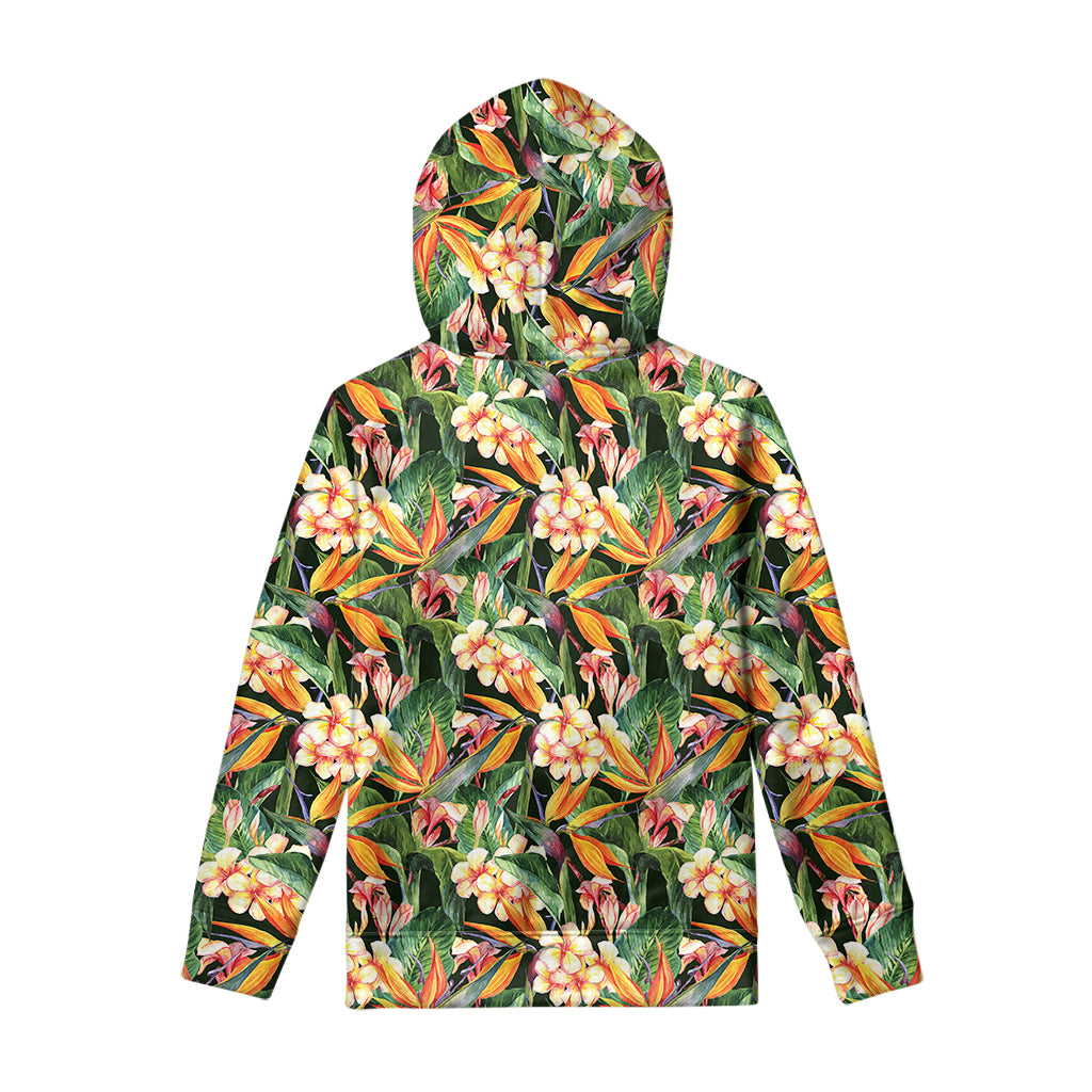 Watercolor Bird Of Paradise Print Pullover Hoodie