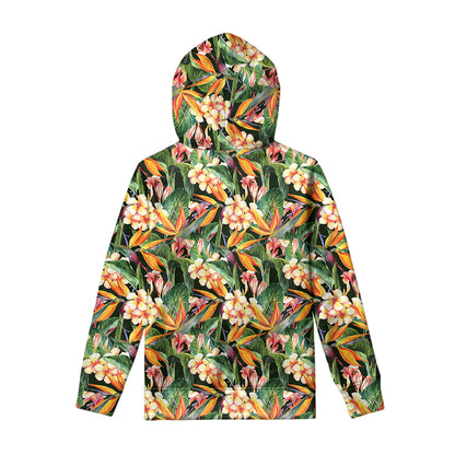 Watercolor Bird Of Paradise Print Pullover Hoodie